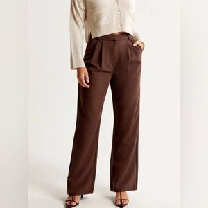 Curve Love A&F Sloane Tailored Pant | Dark Brown